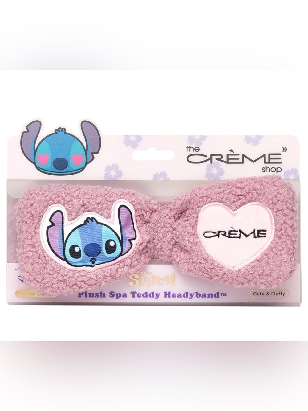The Crème Shop Disney Stitch Plush Spa Headband – Soft Teddy Skincare Headband